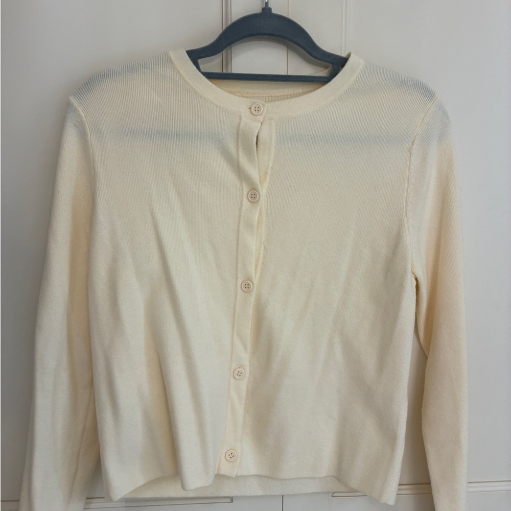 Zara Cream Button-Up Cardigan